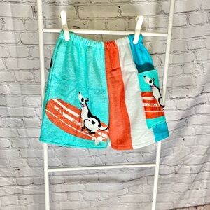 Towel shorts dogs surfing and stripes